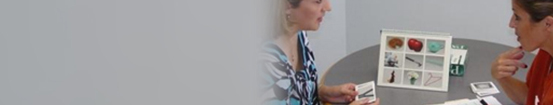 Therapist and patient talking duing initial assessment.